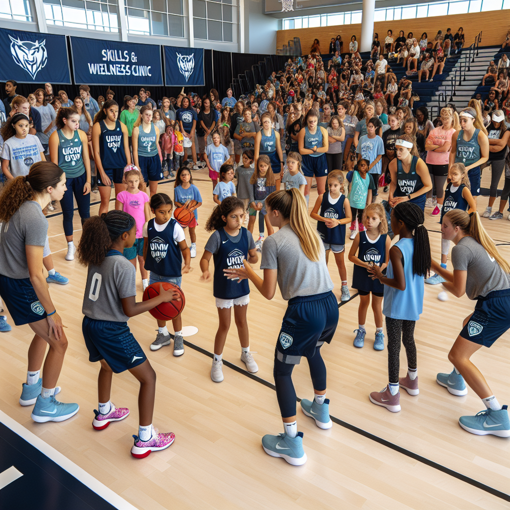 "Join UNCW Women's Basketball Team for Skills and Wellness Clinic: A Fun and Educational Experience for Young Players and Parents!"