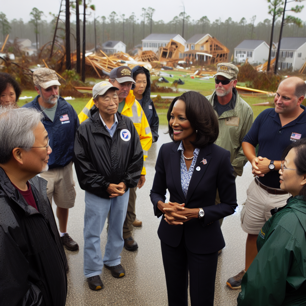 "Kamala Harris Visits Hurricane-Hit North Carolina, Promises Ongoing Support"