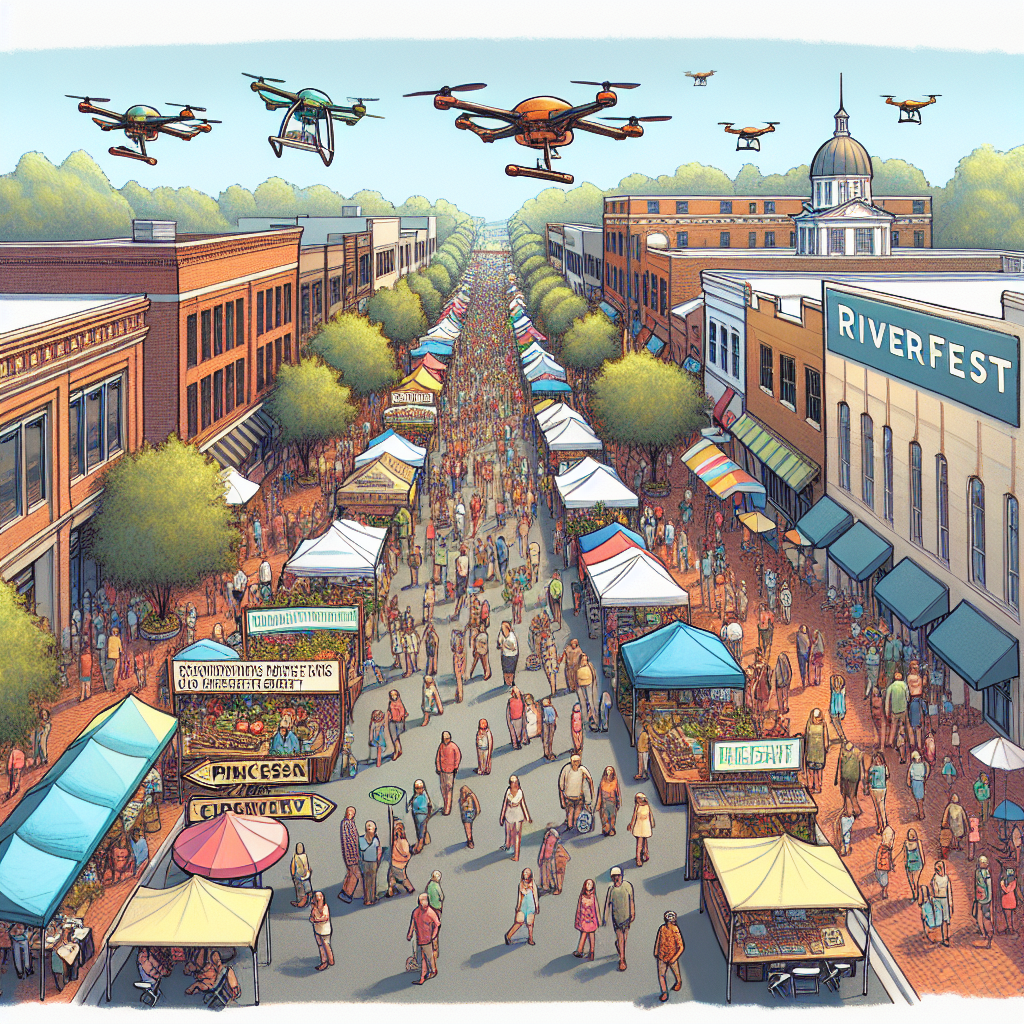 Title: "Experience the Magic of Riverfest: A New Tradition Takes Flight with a Drone Show in Downtown Wilmington"